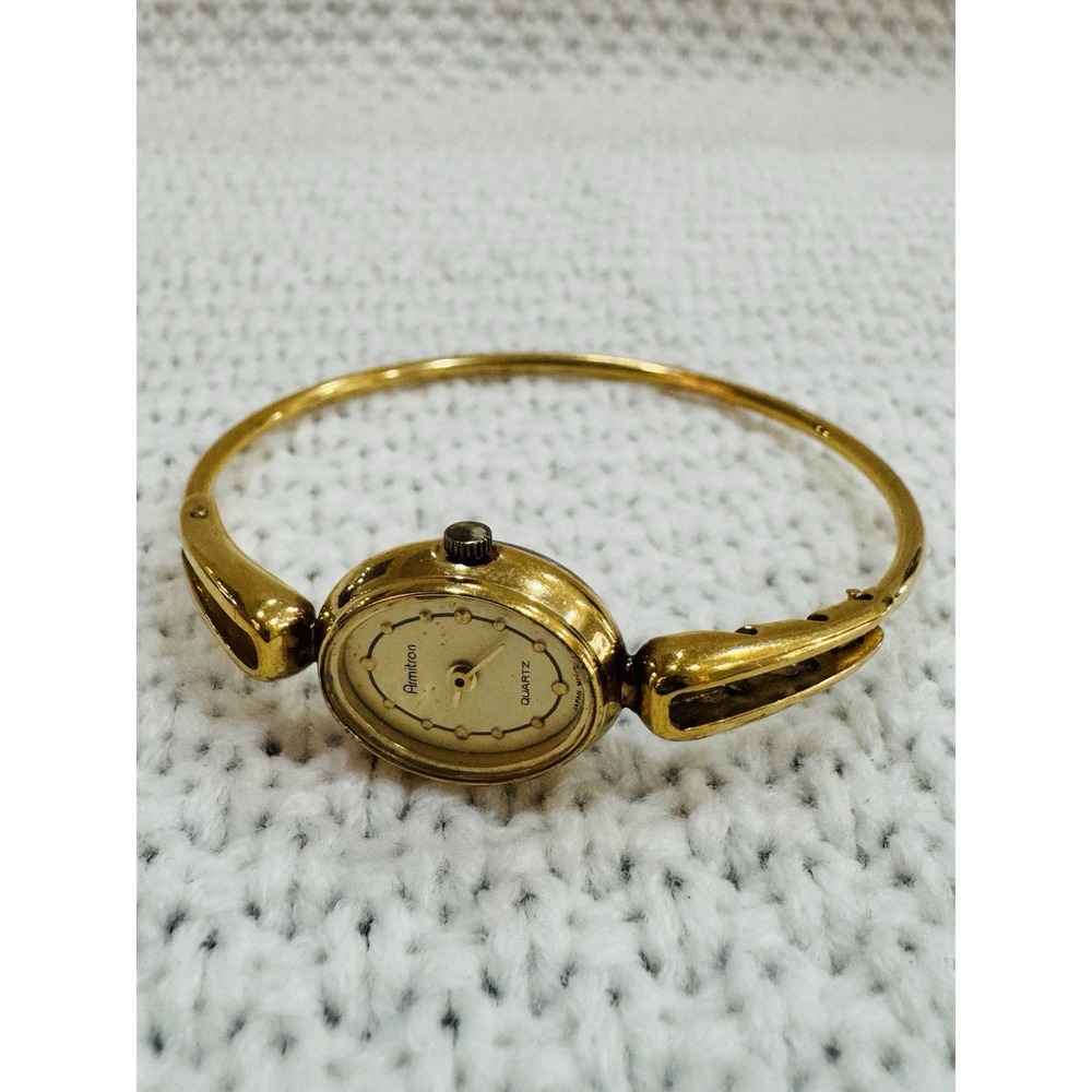 Vintage Armitron Gold Tone Bangle Bracelet Watch 24/6382 Ladies Quartz